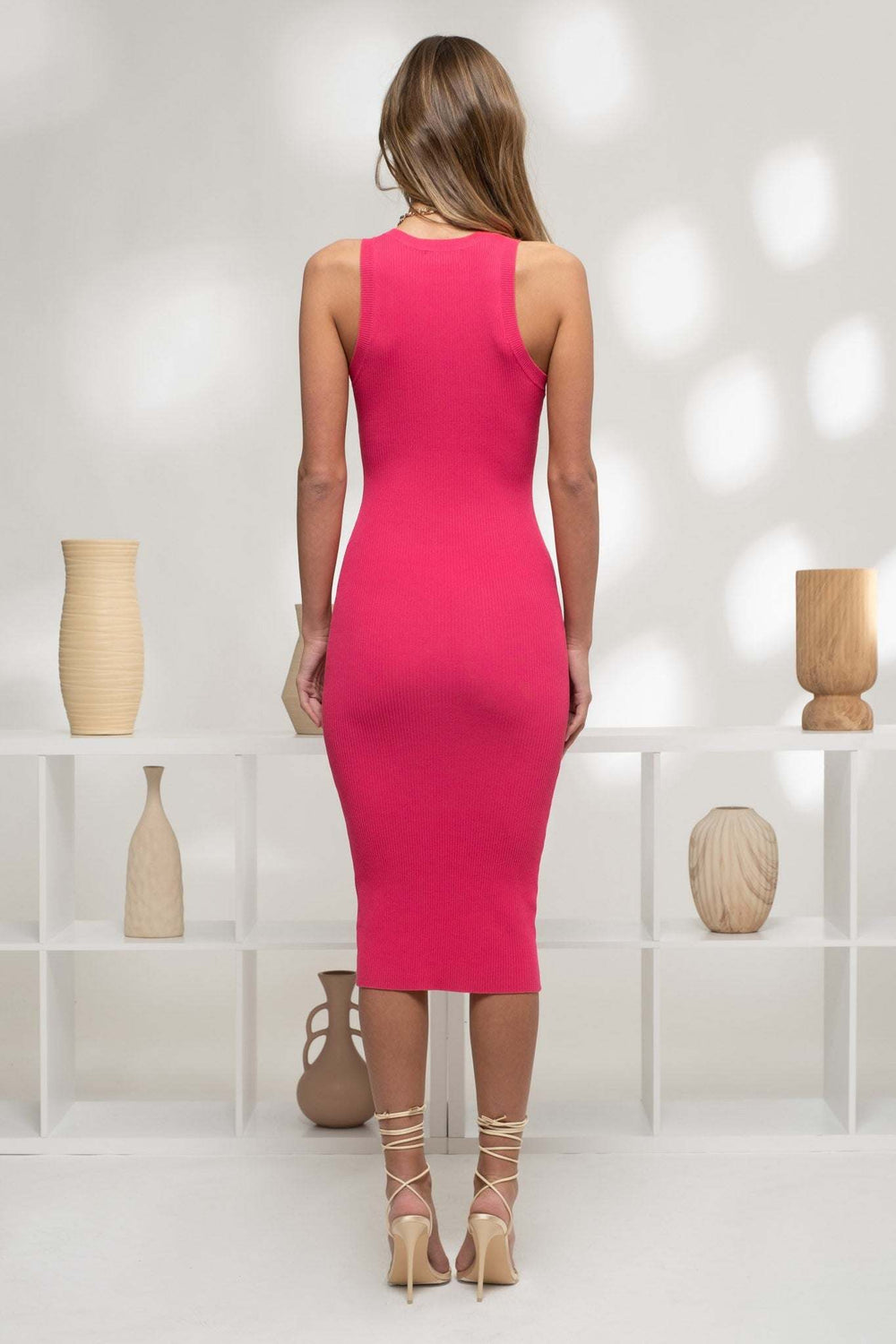 Ribbed Knit Midi Dress - The Color Collab