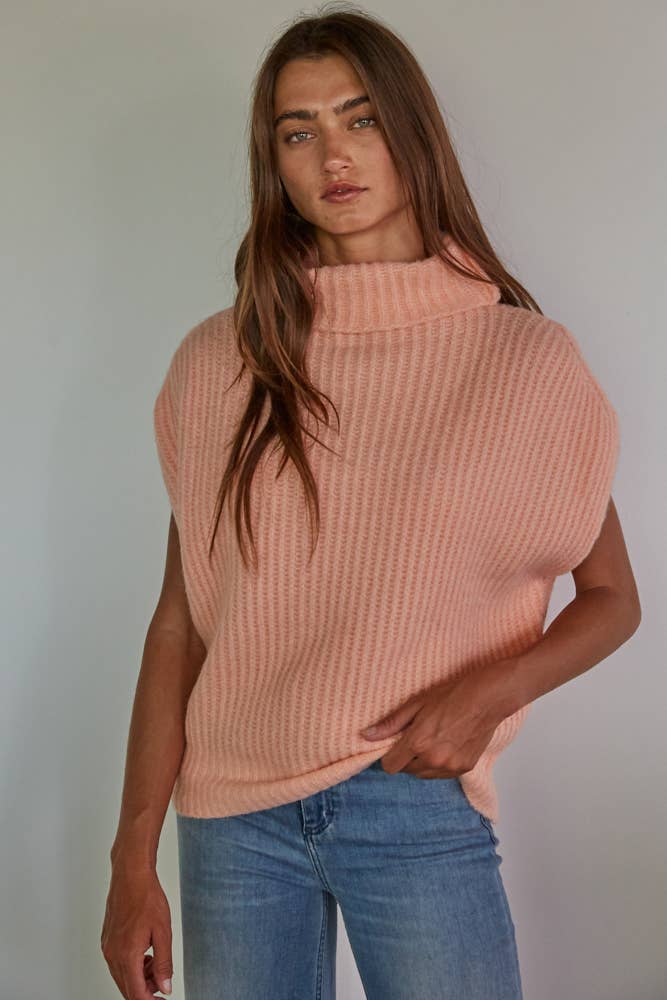 Ribbed Turtleneck Vest Top - The Color Collab