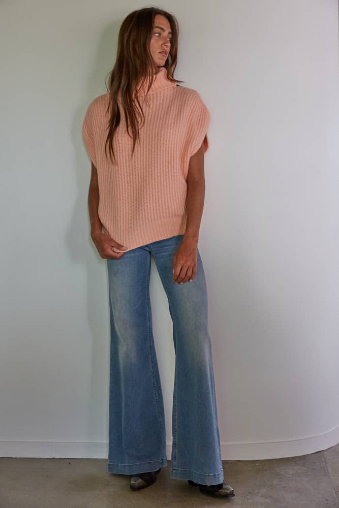 Ribbed Turtleneck Vest Top - The Color Collab