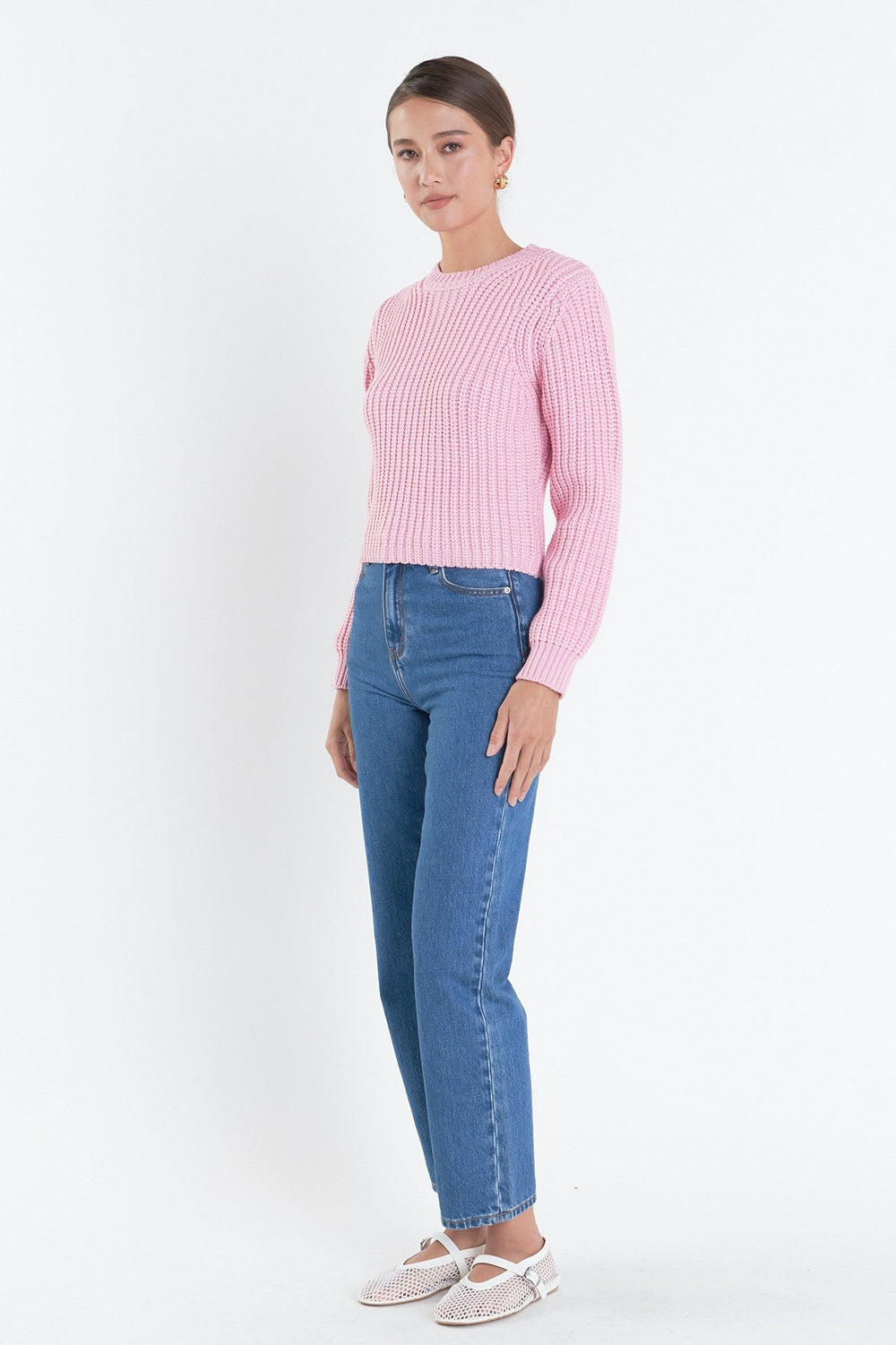 Round Neck Knit Sweater - The Color Collab