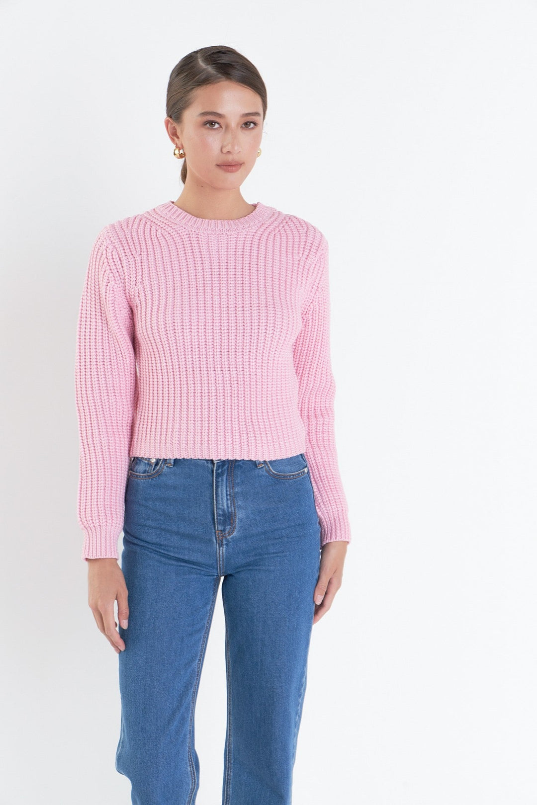 Round Neck Knit Sweater - The Color Collab