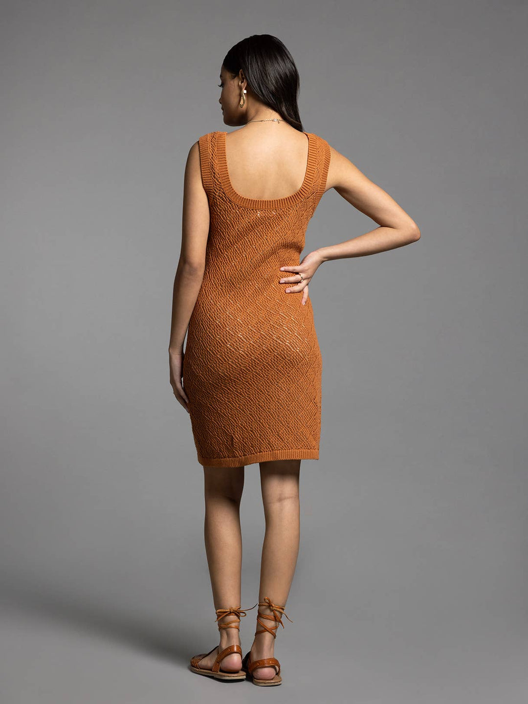 Scoop Neck Knit Viviette Dress - The Color Collab
