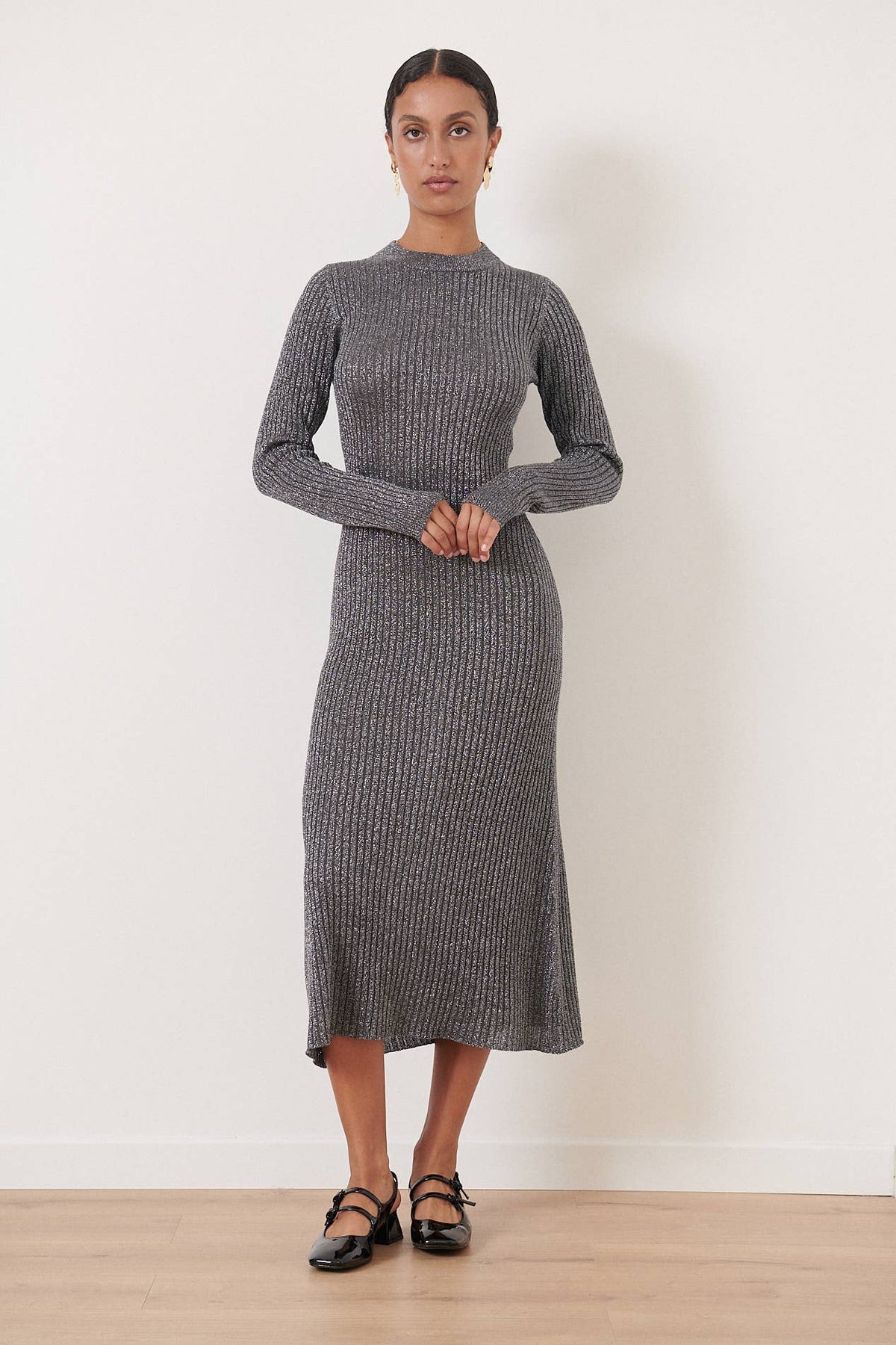 Shimmer Knitted dress Silver / Large Shimmer Knitted dress Silver / Large