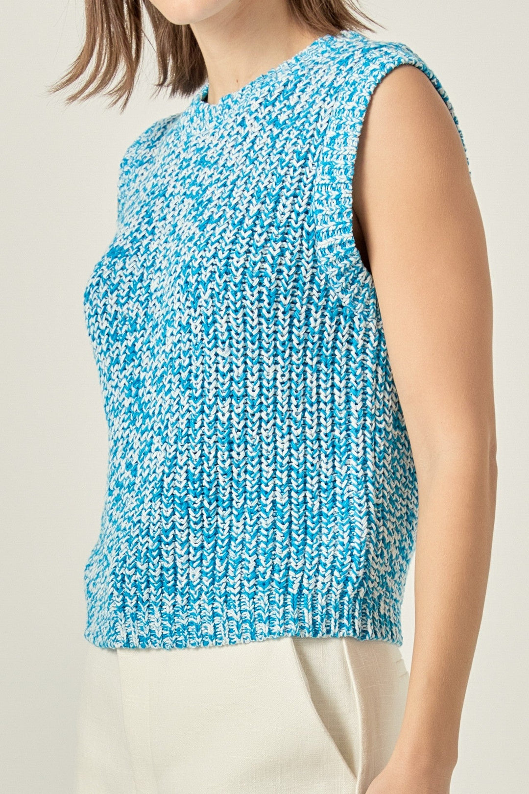 Sleeveless Ribbed Knit Sweater - The Color Collab