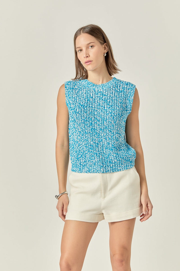 Sleeveless Ribbed Knit Sweater - The Color Collab