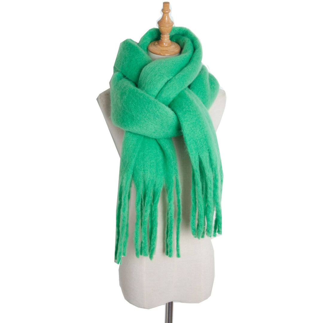 Soft Fringe Scarf Wrap - Mustard - The Color Collab