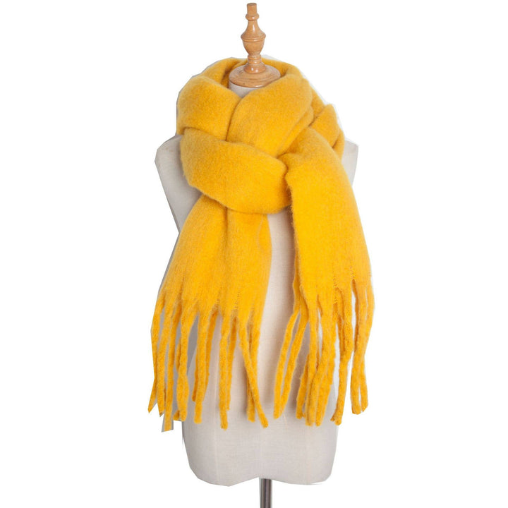 Soft Fringe Scarf Wrap - Mustard - The Color Collab