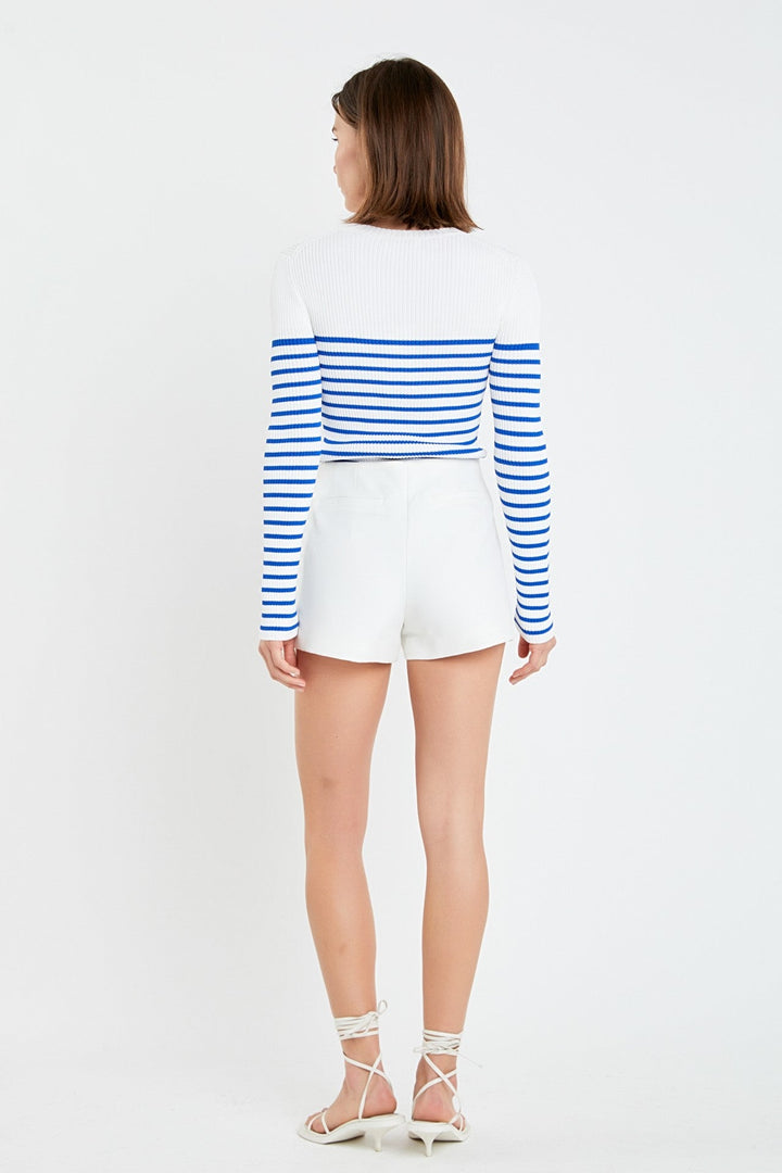 Stripe Long Sleeve Knit Top - The Color Collab