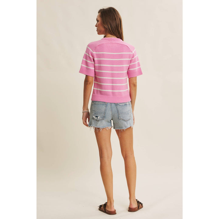 Stripe Sweater Top - Bright Blue - The Color Collab