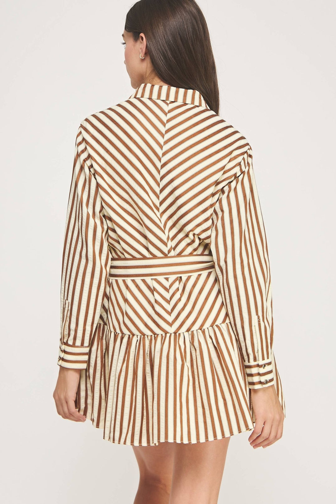 Striped Button Down Mini Dress - The Color Collab