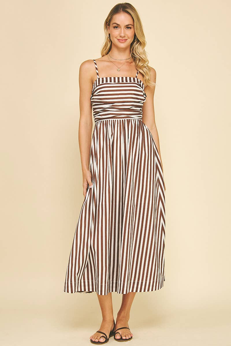 Striped Midi Dress - The Color Collab