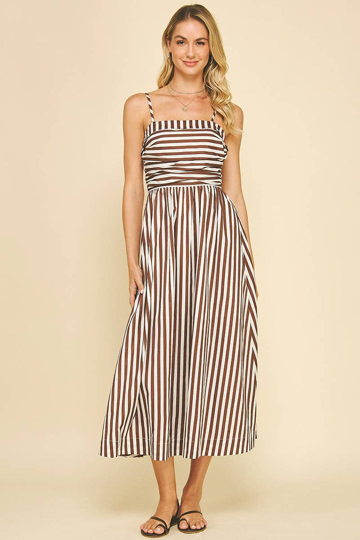 Striped Midi Dress - The Color Collab