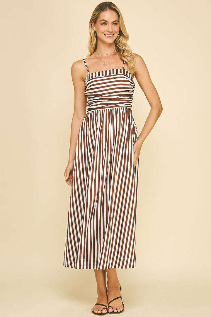 Striped Midi Dress - The Color Collab