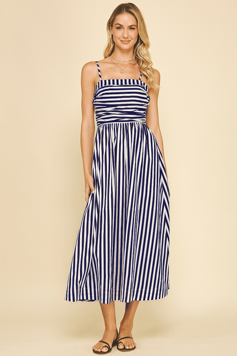 Striped Midi Dress - The Color Collab