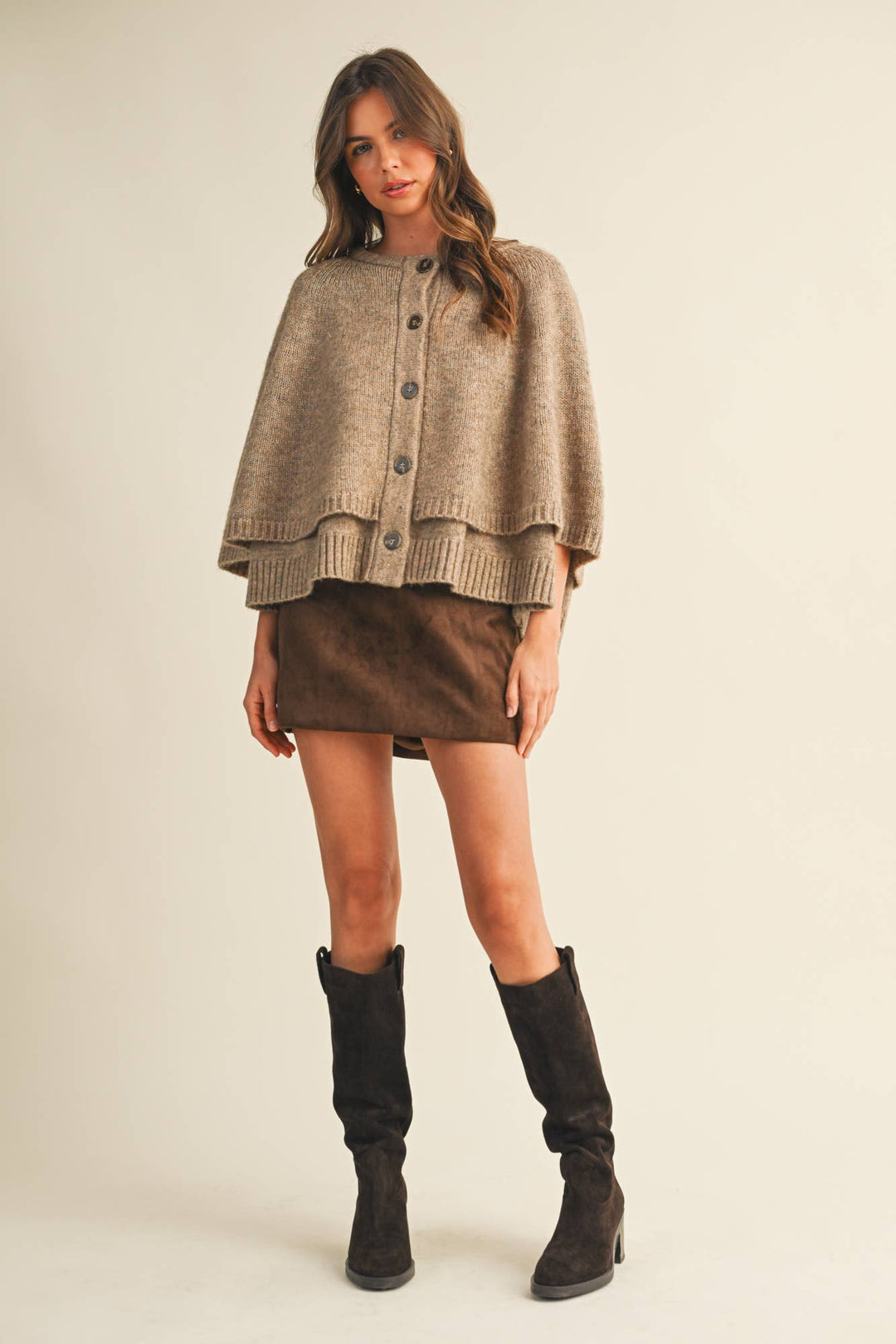 Suede Mini Skirt - Espresso - The Color Collab