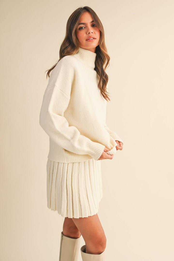 Sweater and Skirt Set - Heather Grey - The Color Collab