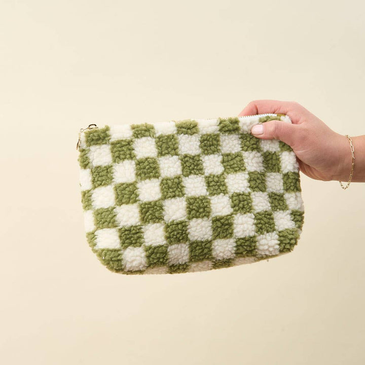Teddy Pouch - Check Green - The Color Collab