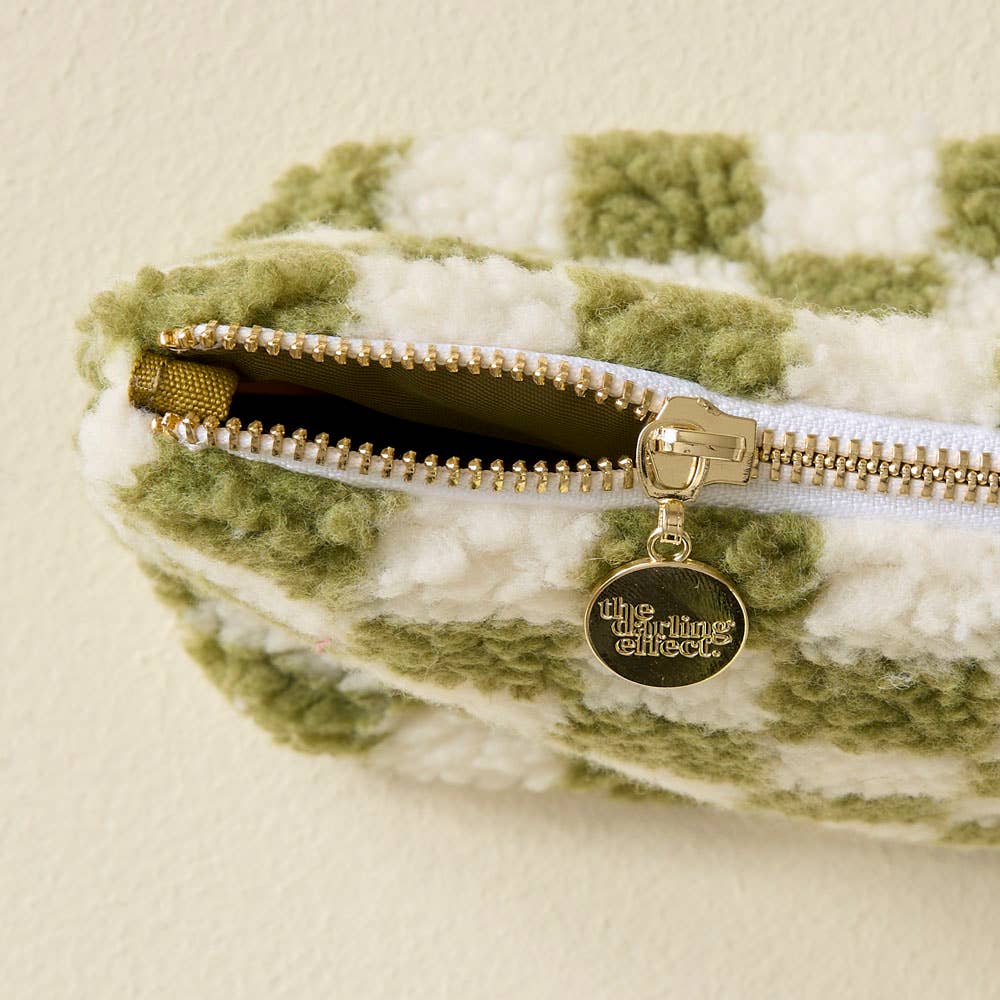 Teddy Pouch - Check Green - The Color Collab