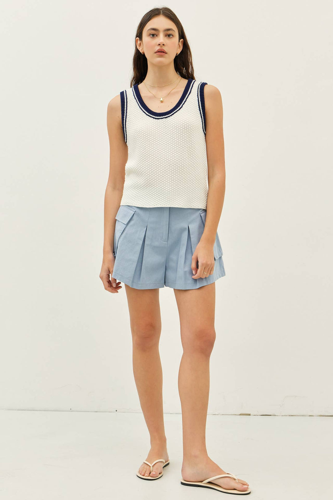 Textured Sweater Tank Top - The Color Collab