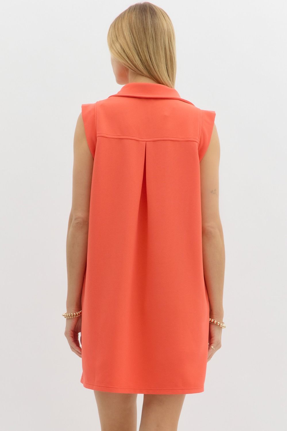 Textured V - Neck Dress - The Color Collab