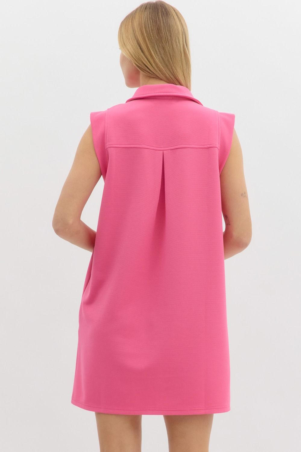 Textured V - Neck Dress - The Color Collab