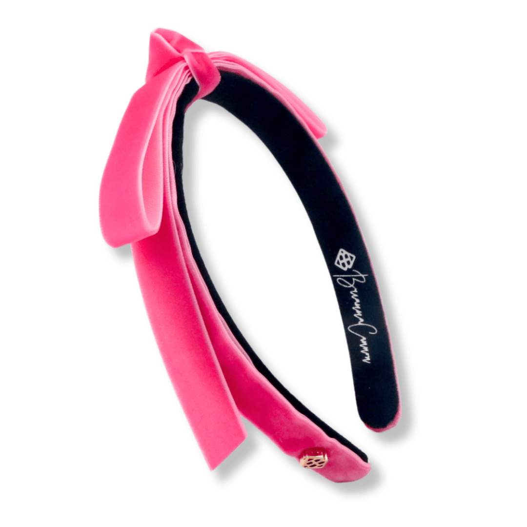 Thin Hot Pink Ribbon Bow Headband - The Color Collab