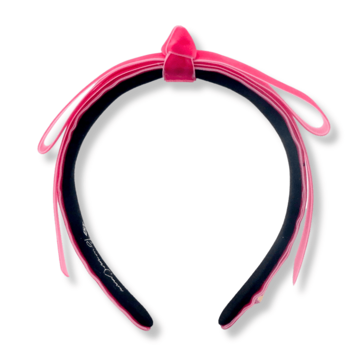 Thin Hot Pink Ribbon Bow Headband - The Color Collab