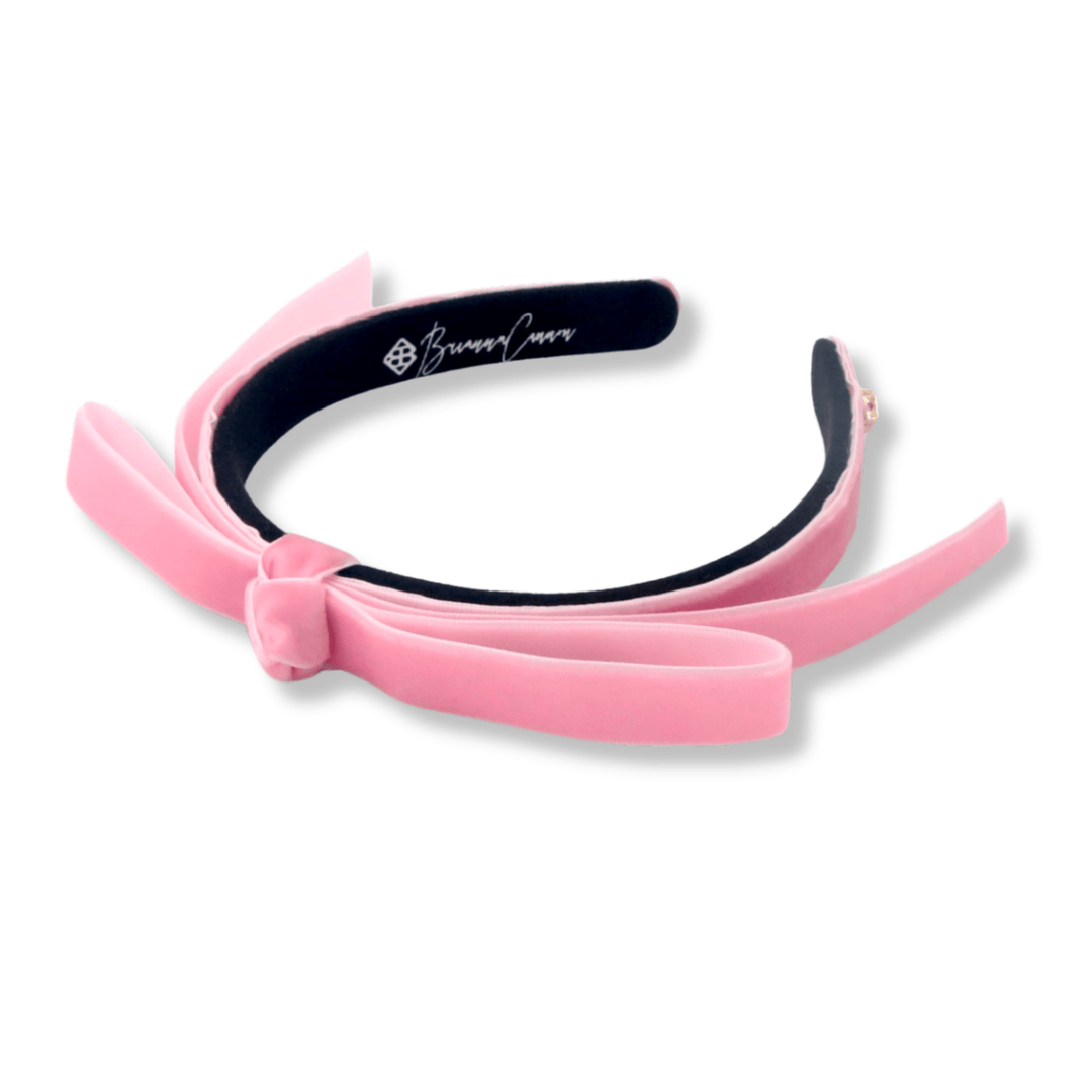 Thin Light Pink Ribbon Bow Headband - The Color Collab