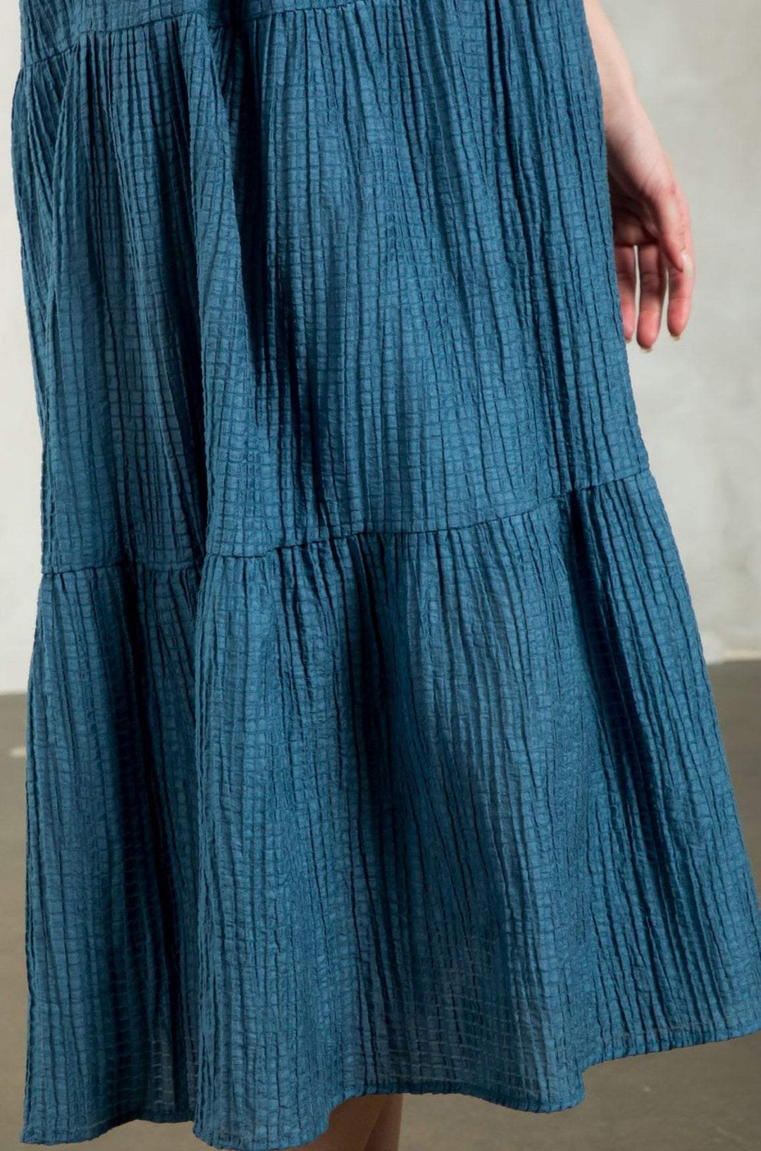 THML - Textured Cut Out Maxi Dress. Perfect for any occasion, Textured Medium / Steel Blue THML - Textured Cut Out Maxi Dress. Perfect for any occasion, Textured Medium / Steel Blue