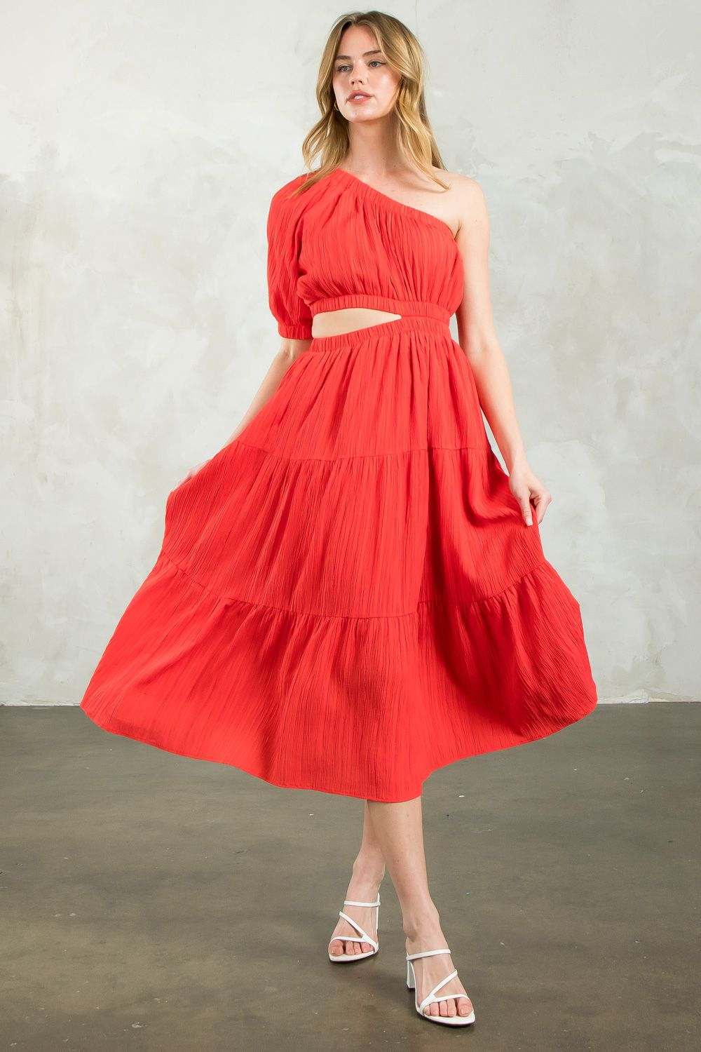 THML - Textured Cut Out Maxi Dress - The Color Collab