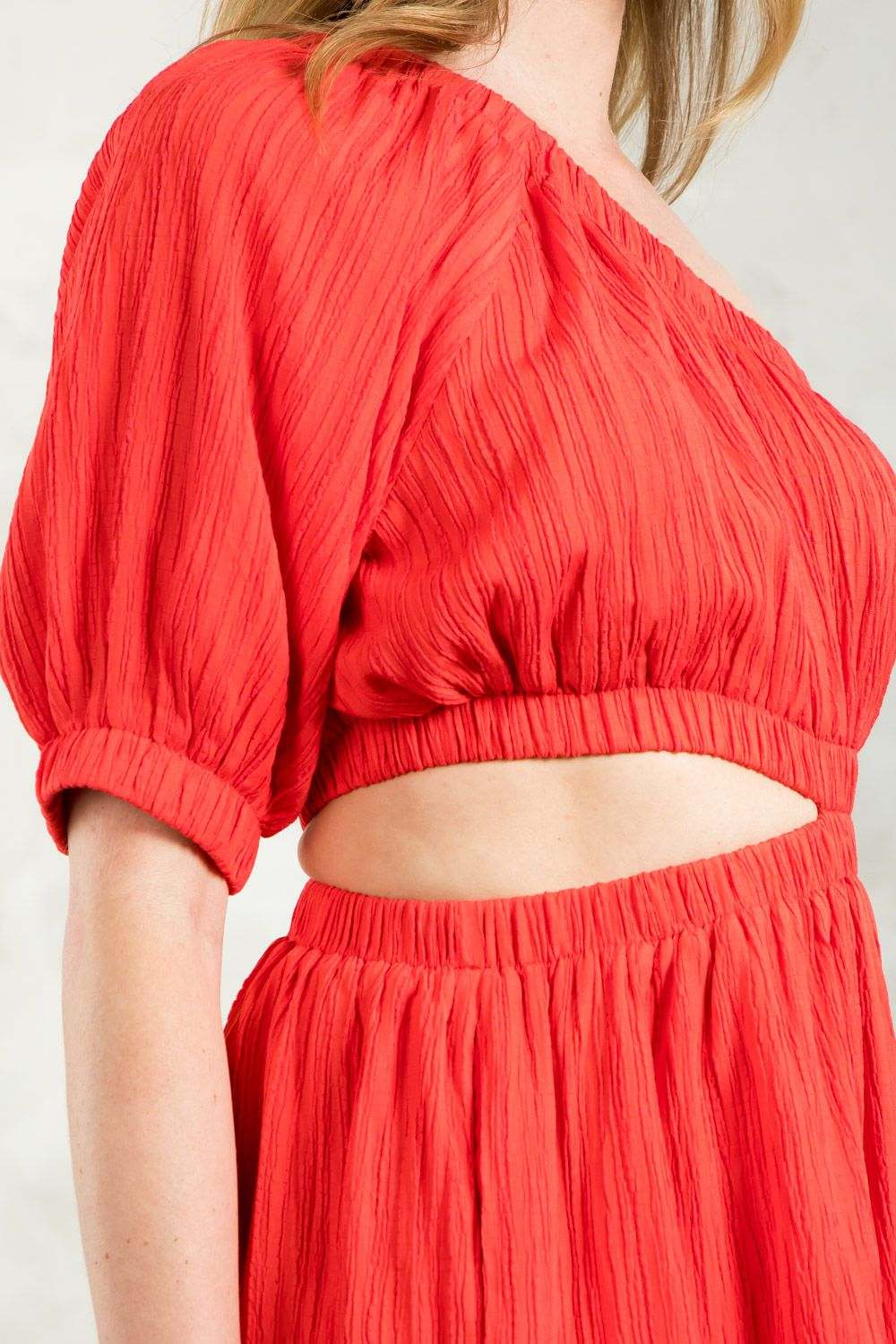 THML - Textured Cut Out Maxi Dress - The Color Collab