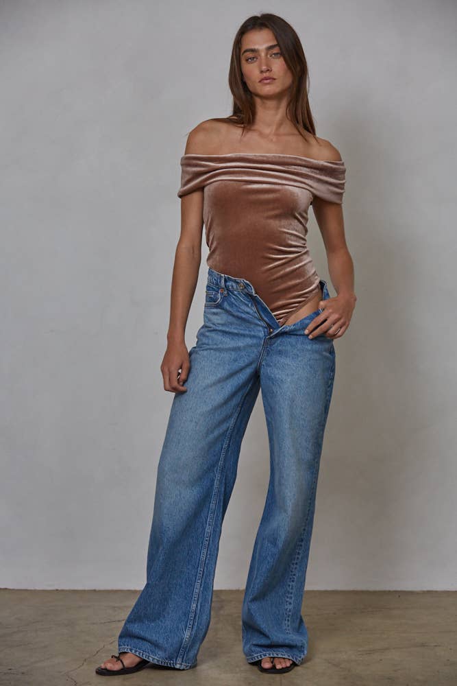 Velvet Foldover Bodysuit - The Color Collab