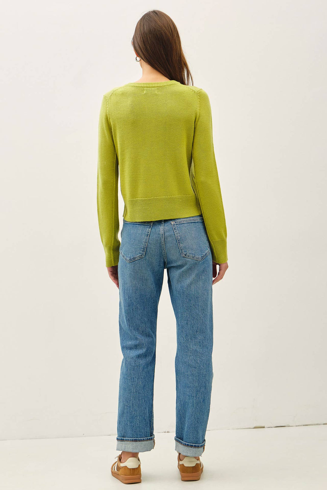 WOOL BLENDED CLASSIC CUT BUTTON UP CARDIGAN - MATCHA - The Color Collab