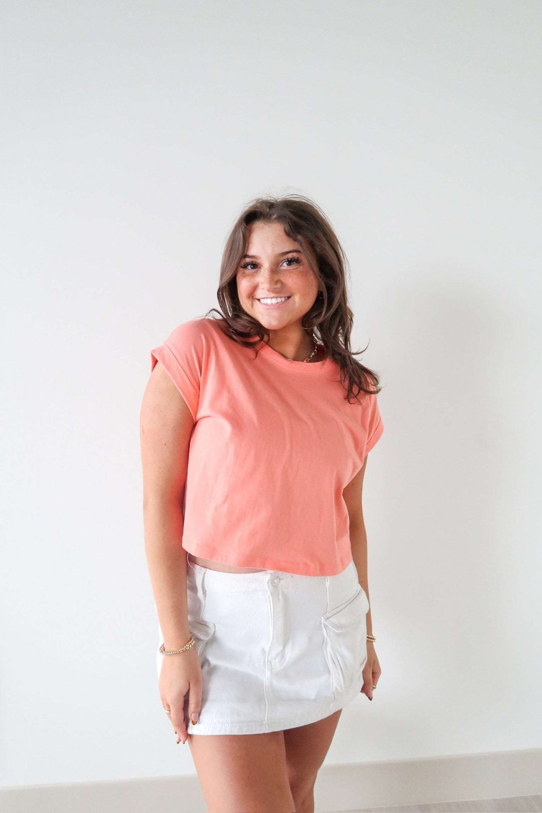 Zoey Cotton Folded Sleeve Top - The Color Collab