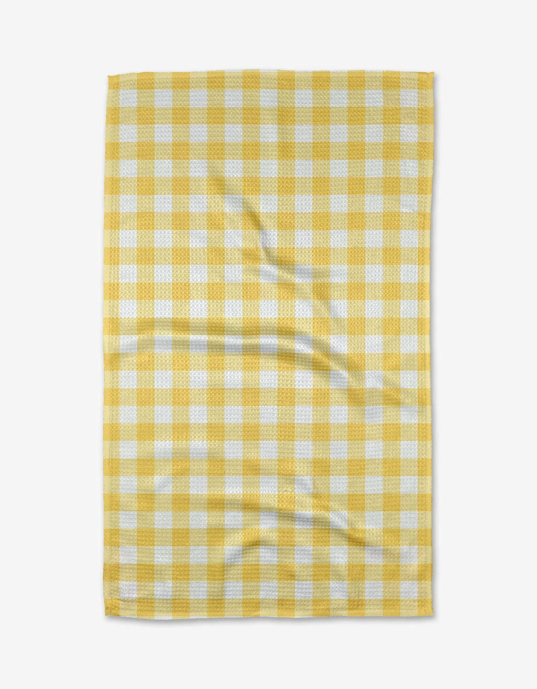 Geometry Lemon Gingham Tea Towel